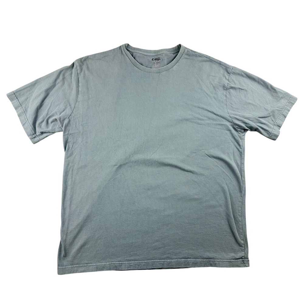 CSG. T-Shirt Men XL Gray Relaxed Fit Solid Cotton Short Sleeve Basic Sportswear